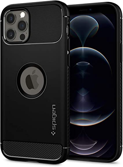 Spigen Rugged Armor Designed for Apple iPhone 12 Case (2020) / Designed for iPhone 12 Pro Case (2020) - Matte Black (ACS01700)