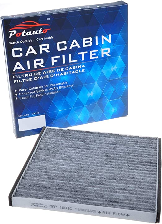 POTAUTO MAP 1001C (CF10132) Activated Carbon Car Cabin Air Filter Compatible for Aftermarket Replacement Part