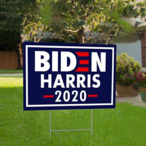 Lapogy Biden/Harris for President 2020 Yard Signs with H-Frames 12"x 18" (Harris Logo) Political Campaign Yard Sign (Double-Sided Sign Outdoor, Weatherproof)