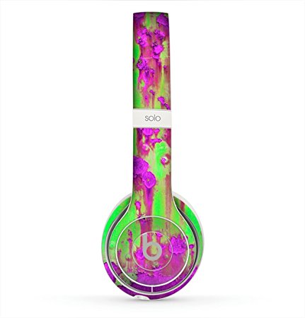 The Lime Green Metal with Hot Purple Rust For The Beats Solo 2 Wireless Headphones