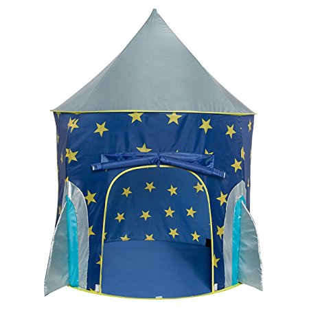 Hippih Foldable Indoor/Outdoor Children Play Tent,Blue Star Spaceship