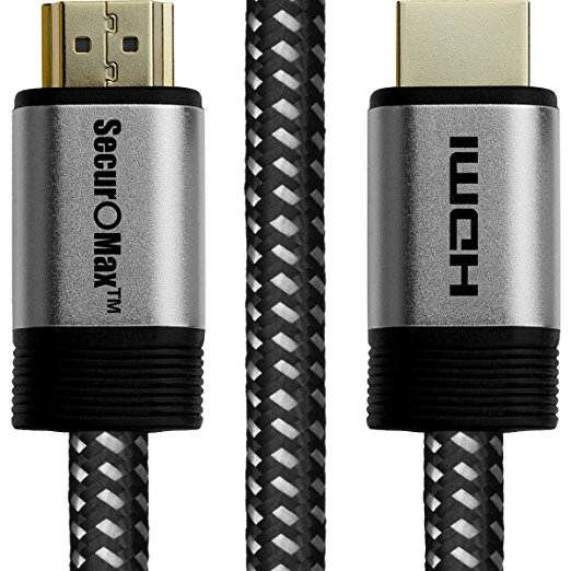 HDMI Cable 10 FT - Braided Cord - 4K HDMI 2.0 Ready - High Speed - Gold Plated Connector Tip(s) - Ethernet / Audio Return Channel - Video 4K 2160p, HD 1080p, 3D - Xbox PlayStation PS3 PS4 PC Apple TV