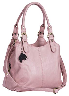 BHSL Womens Multiple Pockets Medium Size Long Strap Shoulder Bag - with a Branded Protective Storage Bag and Charm