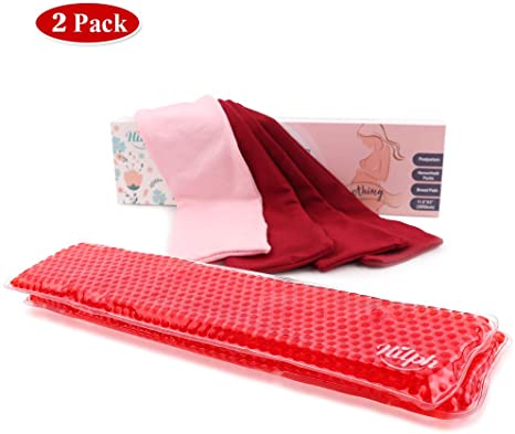 Hilph Reusable Perineal Cold Packfor Postpartum, 2 Flexible Perineal Heat or Cold Packs with 4 Soft Sleeves for Women's Hemorrhoid Pan Relief, Perineal Ice Pack for Women After Pregnancy