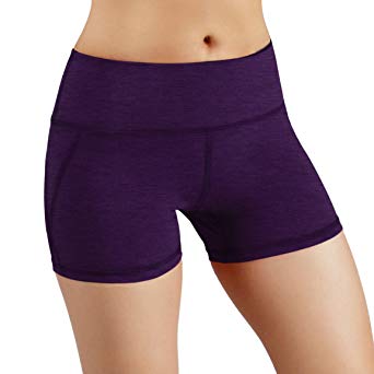 ODODOS Power Flex Yoga Short Tummy Control Workout Running Athletic Non See-Through Yoga Shorts with Hidden Pocket