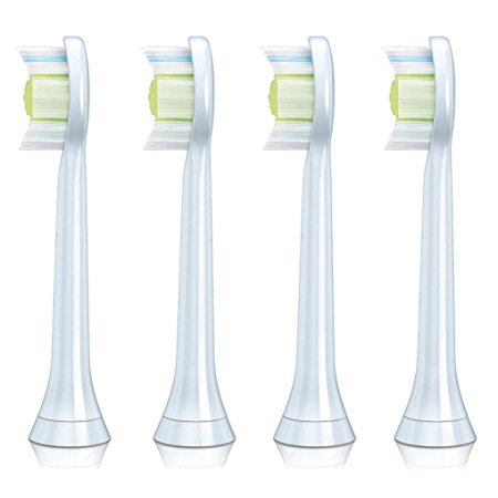 4pcs Standard Replacement Toothbrush Heads (4 Pcs) Hx6064 Fits for Sonicare Diamondclean Flexcare  White