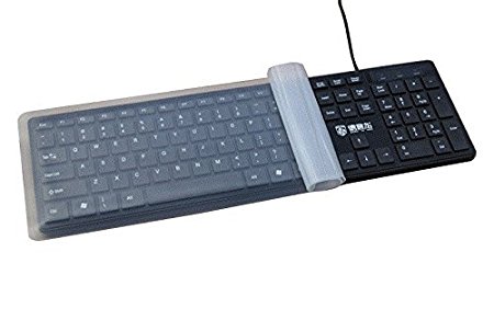 Universal Clear Waterproof Anti-Dust Silicone Keyboard Protector Cover Skin for Standard Size PC Computer Desktop Keyboards (Size: 17.52" 5.51")