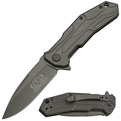Tiger USA 8" Tactical Folding Pocket Knife with Amazing Action & Reversible Belt Clip!