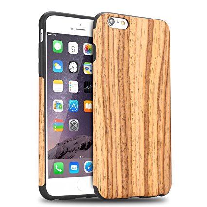 iPhone 6s Plus Case, Tendlin [Exact-Fit] Premium Natural Wood Grain Flexible TPU Hybrid Soft Slim Wooden Cover Case for iPhone 6 Plus and iPhone 6s Plus (Teakwood)