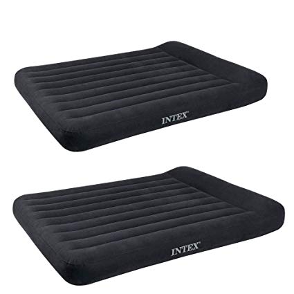 Intex Classic Inflatable Full Airbed with Built in Pillow Rest   Pump (2 Pack)