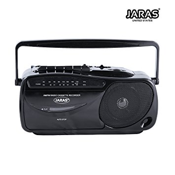 Jaras JJ-2618 Limited Edition Portable Boombox Tape Cassette Player/recorder with AM/FM Radio Stereo Speakers & Headphone Jack