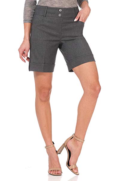 Rekucci Women's Ease in to Comfort Fit 8" Chic Urban Short