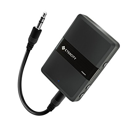 Etekcity Bluetooth Transmitter and Receiver Wireless 3.5mm Audio Adapter with aptX Low Latency, Dual Stream and Volume and Track Control