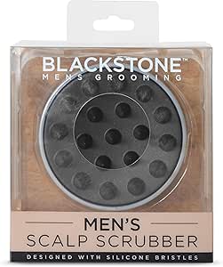 Blackstone Men's Grooming Scalp Scrubber - Silicone Bristles for Invigorating Scalp Massage | Deep Cleansing | Compatible with Shampoo & Treatments