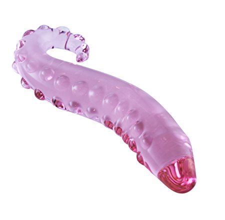 kissmeone more GlassToys 6" Pink Glass Dildo Resembles a Tentacle GD136