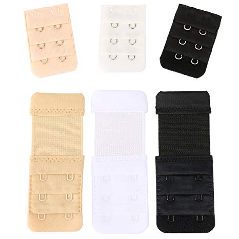 Closecret Women's Assorted Bra Back Strap Extenders With 1 to 3 Hook Optional