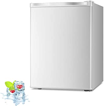 Kismile 2.1 Cu.ft Upright Freezer with Compact Reversible Single Door,Removable Shelves Free Standing Mini Freezer with Adjustable Thermostat for Home/Kitchen/Office (White, 2.1 cu.ft)
