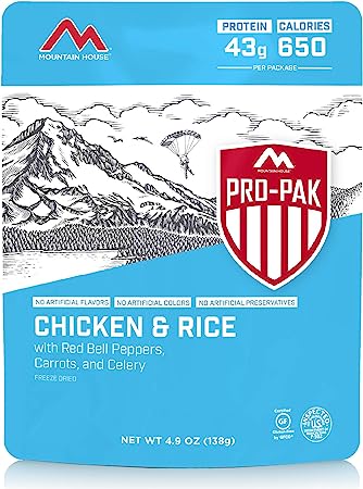 Mountain House Chicken & Rice Pro-Pak | Freeze Dried Backpacking & Camping Food | One Serving |Gluten-Free