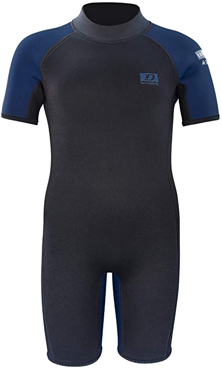 Dark Lightning Kids Wetsuit for Boys and Girls, 3mm Shorty Neoprene Thermal Swimsuit, Wet Suits Size 1–14 Cover Infant/Baby/Toddler/Junior/Youth
