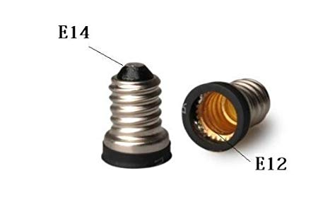 Qishare E14 to E12 Adapter Converter Lamp Adapter (2 PCS)