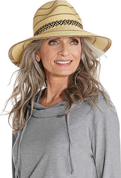 Coolibar UPF 50  Women's Wide Brim Fedora - Sun Protective