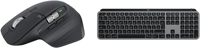 Logitech MX Master 3S - Wireless Performance Mouse & MX Keys Advanced Wireless Illuminated Keyboard for Mac, Backlit LED Keys, Bluetooth,USB-C, MacBook Pro,Macbook Air,iMac, iPad Compatible