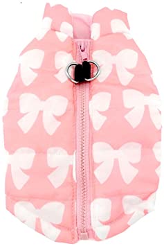 New Various Pet Cat Dog Soft Padded Vest Harness Small Dog Clothes Pink Bow M