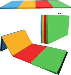 BalanceFrom All Purpose 4'x6'x2" Extra Thick High Density Anti Tear Gymnastics Gym Folding Exercise Aerobics Mats, Multiple Color Options