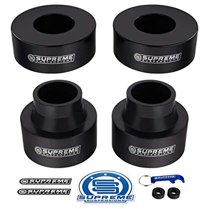 Supreme Suspensions - Full Lift Kit for 1999-2004 Grand Cherokee WJ 2.5" Front   2.5" Rear Suspension Lift High-Density Delrin Spring Spacers 2WD 4WD (Black)