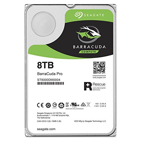 Seagate 8TB BarraCuda Pro SATA 6Gb/s 256MB Cache 3.5-Inch Internal Hard Drive (ST8000DM004)