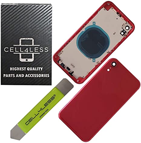 CELL4LESS Midframe Compatible w/iPhone XR Models - No Components or Wireless Charging Pad (Product Red)