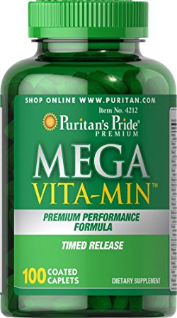 Puritan's Pride Mega Vita-Min Multivitamin Timed Release-100 Caplets