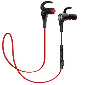 SoundPEATS Bluetooth Headphones Magnetic Wireless V4.1 Earphones with Mic for iPhone7 iPhone 7 Plus-Red