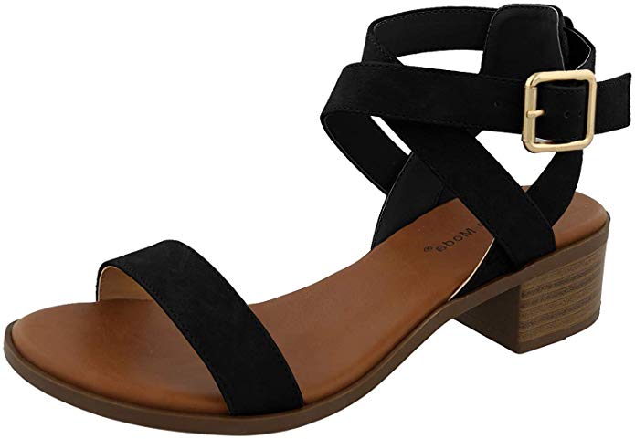 TOP Moda Women's Vision-75 Ankle Strap Open Toe Heeled Sandal