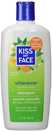 Kiss My Face Whenever Shampoo for Gentle Cleansing with Argan Oil, 11 oz