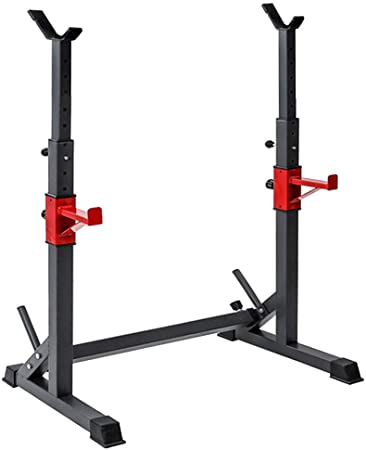 Squat Rack, Barbell Rack Stand 550Lbs Max Load Adjustable Squat Stand Dipping Station Weight Bench Home Gym