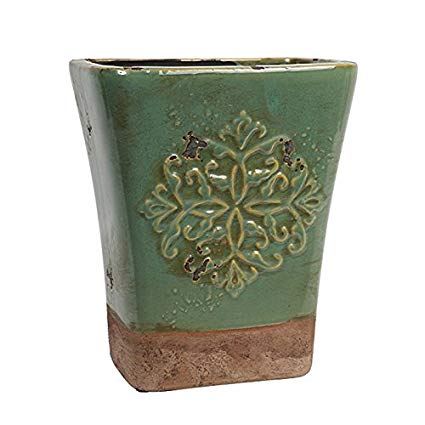 Hosley's Seafoam Green, Ceramic Vase, 9" High. Ideal for Dried Floral, Gift For Wedding, Bridal, Garden O7