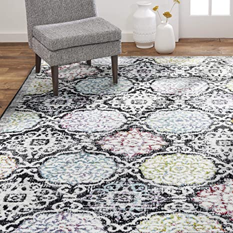 Home Dynamix Boho Andorra Bohemian Transitional Area Rug, Black/Multi, 5'2"x7'2" Rectangle