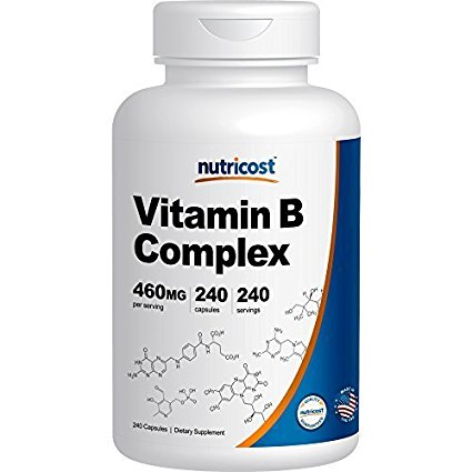 Nutricost High Potency Vitamin B Complex 460mg, 240 Capsules - With Vitamin C - Energy Complex