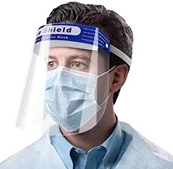 (1 Pack) Safety Face Shield, iFlash Protective Shield with Adjustable Elastic strip, Transparent Full Face Protective Visor with Eye Protection, Anti-Splash Facial Cover for Women Men - Ship from USA