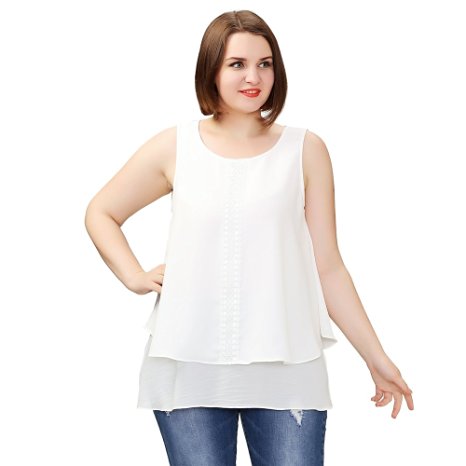 TM Plus Size Casual Loose Fit Tunic Dressy Clubbing Tank Tops for Women Workout