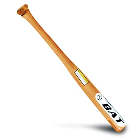 BodyRip Solid Wood Baseball Bat Rounders (With or Without Rawlings 9" Softball) | Beginners, Lightweight, Composite Wood, Slender Handle, Sports, Practice, Youth, Adult | Choose Size