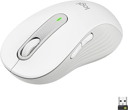 Logitech Signature M650 L Full Size Wireless Mouse - for Large Sized Hands, 2-Year Battery, Silent Clicks, Customizable Side Buttons, Bluetooth, for PC/Mac/Multi-Device/Chromebook - Off White