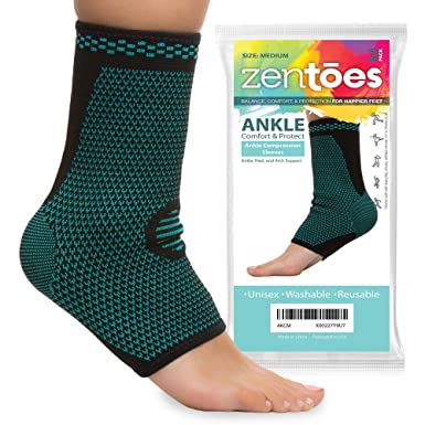 ZenToes Ankle Brace Compression Socks Pair Open Toe Sleeves Help Reduce Swelling