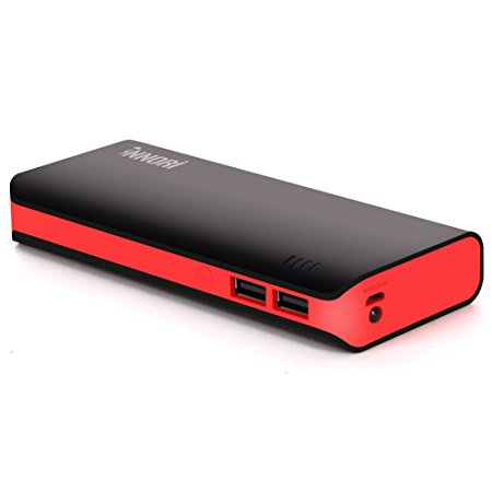 INNORI Power Bank 15000mAh Black Dual USB Backup Universal External Battery Pack Portable Power Pack Charger