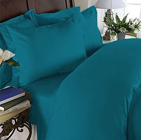 Elegant Comfort 4 Piece 1500 Thread Count Luxury Silky Soft Egyptian Quality Coziest Sheet Set, Queen, Teal Blue