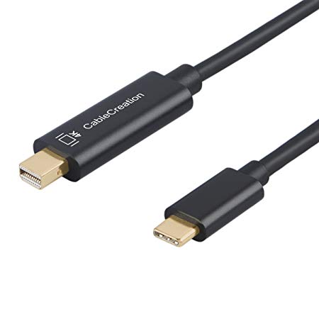 USB-C to Mini DisplayPort 4K @60Hz, CableCreation 6 Feet Type C (Thunderbolt 3 Compatible) to Mini DP Cable,Compatible MacBook Pro,MacBook Air 2018,Chromebook Pixel,Dell XPS 13/15,Yoga 910/920,Samsung S8/S9, Black/1.8 M