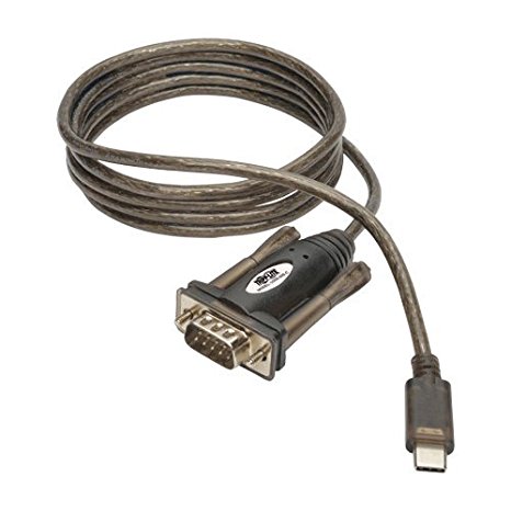 Tripp Lite USB-C to DB9 Serial Adapter Cable, 5' USB 2.0 Type C to RS-232 (M/M), 5ft (U209-005-C)