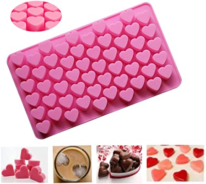 Amever Silicone Mini Heart Shape Baking Mold Heart Mold Ice Cube Chocolate Mold Jelly Candy Muffins Valentine Chocolate DIY Soap