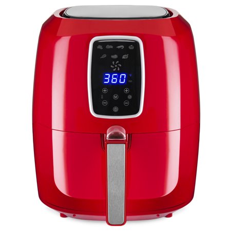 Best Choice Products 5.5qt 7-in-1 Electric Digital Family Sized Air Fryer Kitchen Appliance w/ LCD Screen, Non-Stick Coating, Temp Control, Timer, Removable Fryer Basket - Red